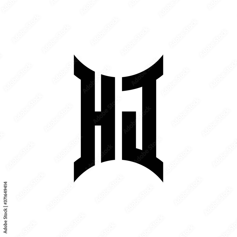 HJ monogram logo with curved side HJ monogram logo with curved side