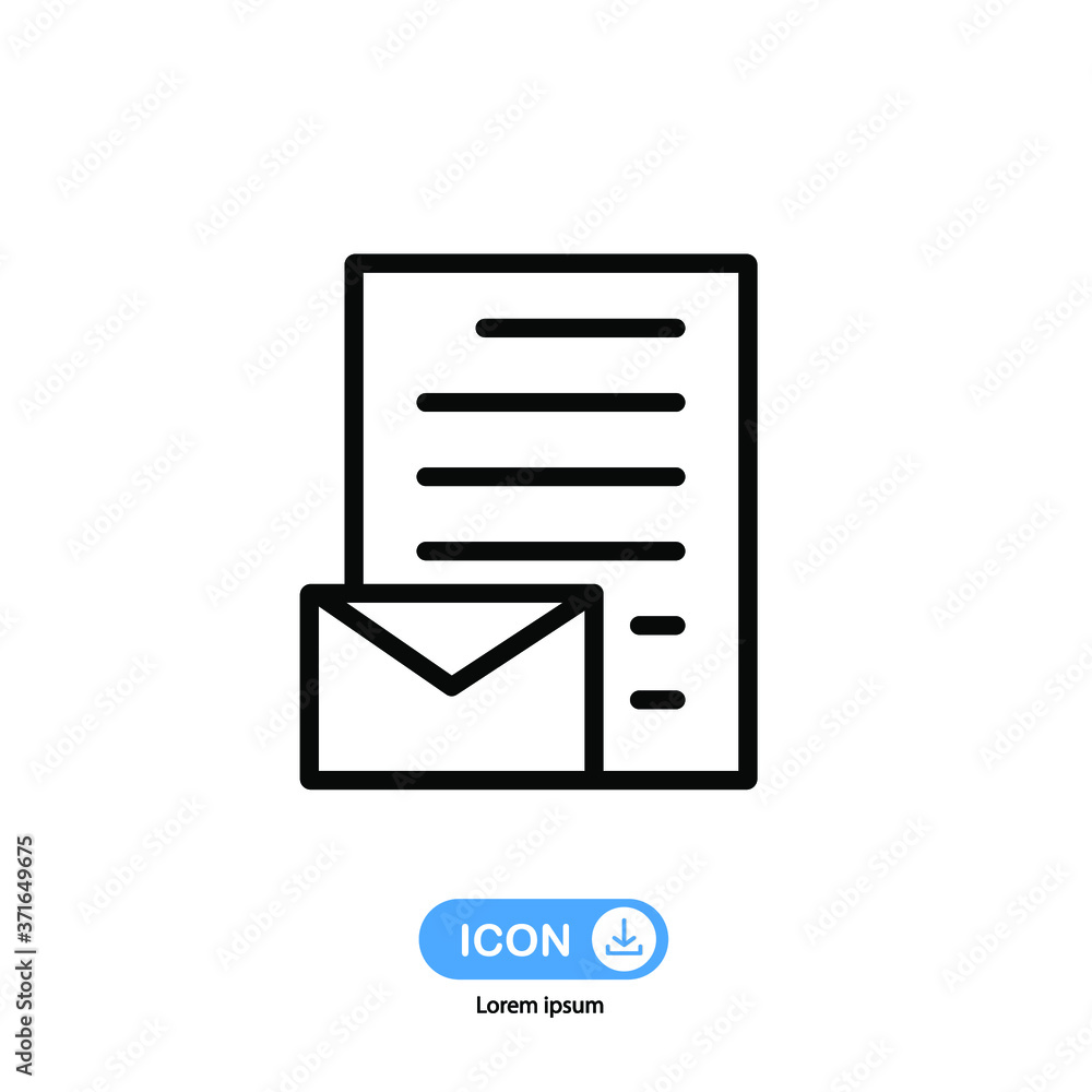 Fototapeta premium mail report icon vector isolated on white background.