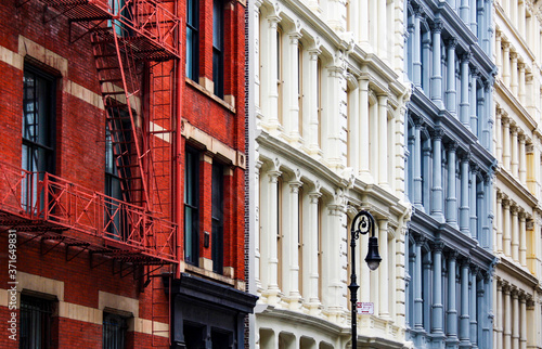 Cast-Iron Building Facades in SoHo, New York City, USA