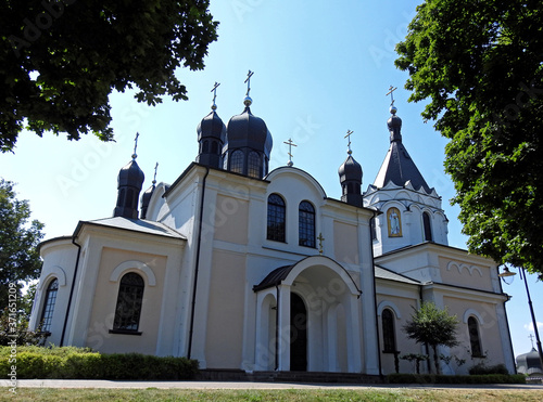 consecrated in 1866, built in the neo-Russian style, the temple of the Orthodox church of Saint Peter and Paul in the city of Siemiatycze in Podlasie, Poland photo