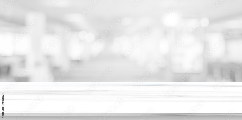 abstract blur inside office with modern marble table perspective for show ads or promote product and content on display concept	 - obrazy, fototapety, plakaty 