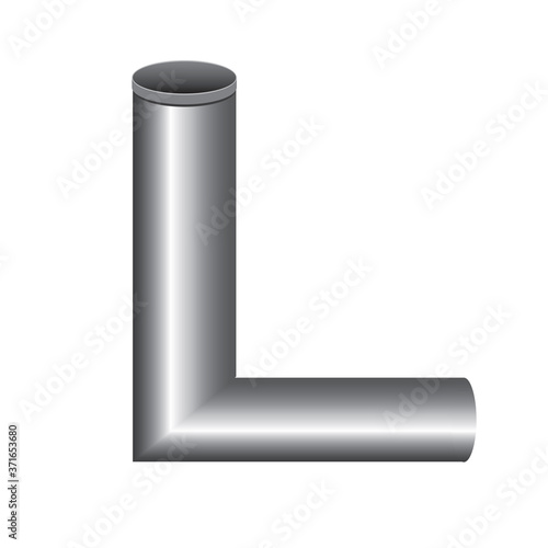 Sewer pipe, pipeline or plumbing object isolated on white background for design, realistic vector stock illustration with branch pipe for sewerage drainage