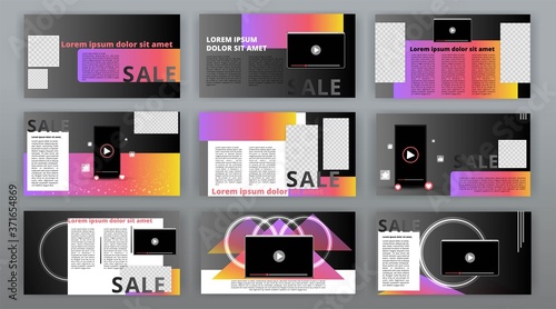 Trendy website templates, minimal presentation design. Multipurpose template for presentation slide,