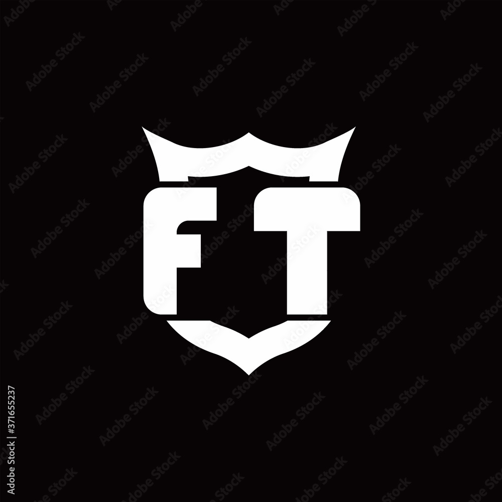 Obraz premium FT Logo monogram with shield around crown shape design template