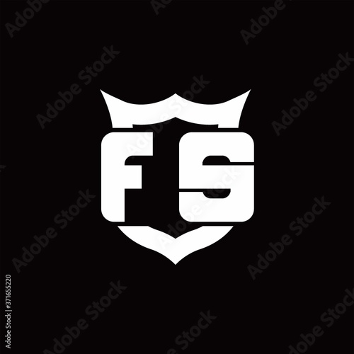 Free Download FS Logo monogram with shield around crown shape design template - GFXLoad