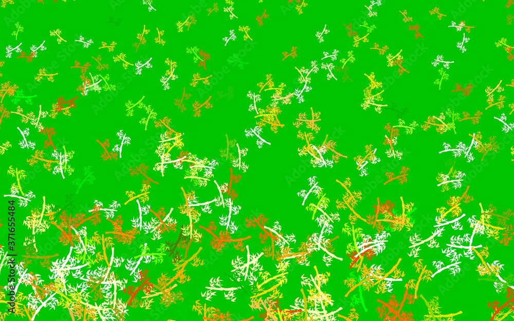 Light Green, Yellow vector doodle pattern with branches. Light Green, Yellow vector doodle pattern with branches.