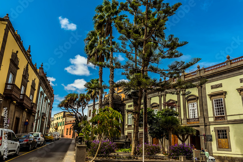 A view across the square of the Holy Spirit in Las Palmas, Gran Canaria on a sunny day