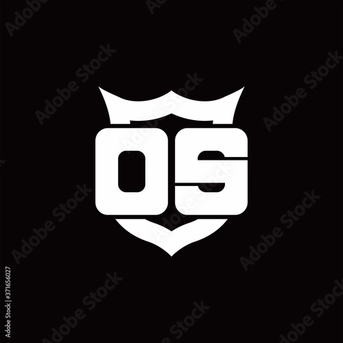 DS Logo monogram with shield around crown shape design template