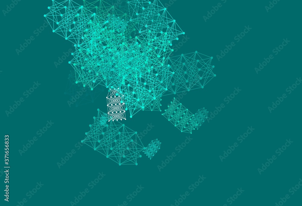Light Green vector pattern with artificial intelligence network.