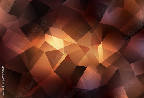 Dark Brown vector gradient triangles texture.