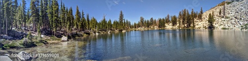 Panorama of a lake in the desolation wilderness 