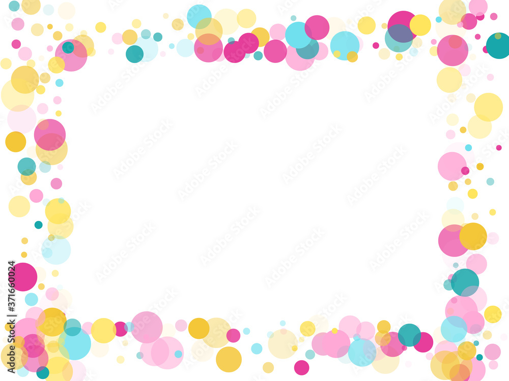 Memphis round confetti festive background in cyan blue, pink and yellow. Childish pattern vector. Memphis round confetti festive background in cyan blue, pink and yellow. Childish pattern vector.
