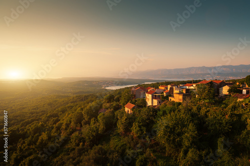 Soline bay view in Dobrinj , Krk Island, Croatia
