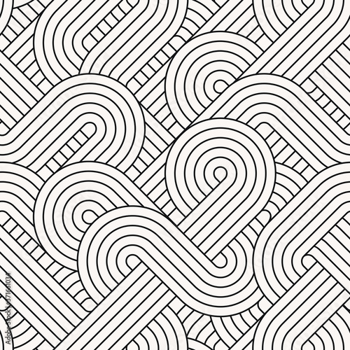 Seamless abstract retro lines pattern
