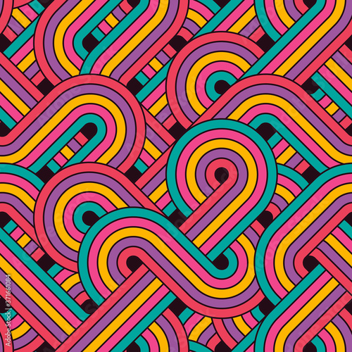 Seamless abstract retro lines pattern