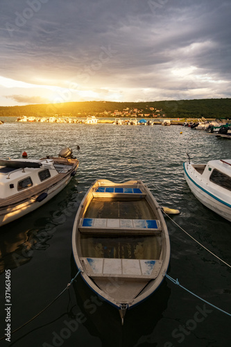 Boats on the dock  Cizici town   Krk Island   Croatia
