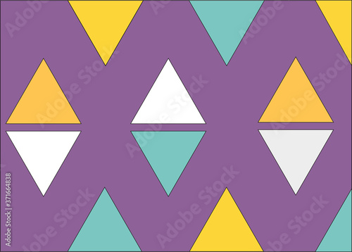 Colored triangles with purple background