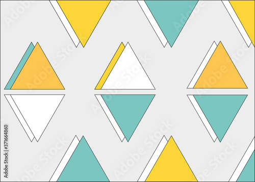 Doubled colored triangles with grey background