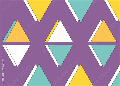 Doubled colored triangles with purple background