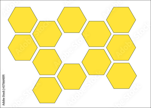 Hexagons yellow honeycomb
