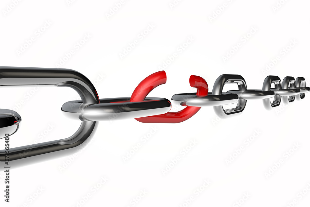 Obraz premium broken chain 3d render