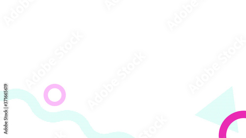 White background with the Memphis design postmodern style pattern. Vector background texture. Copy space. For banner or visiting card. 