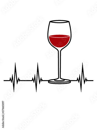 Herzschlag Wein Puls EKG Kultur Clipart Logo 