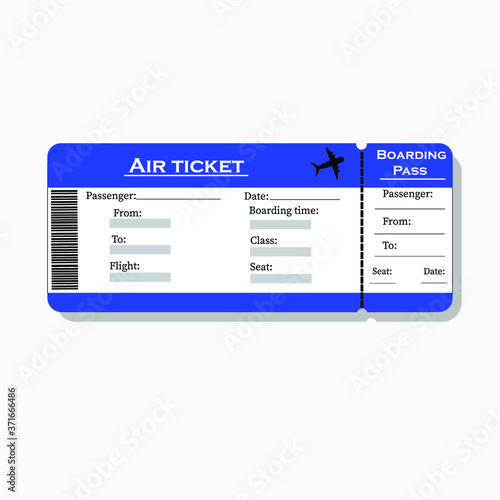 Aviation boarding pass. Vector illustration.