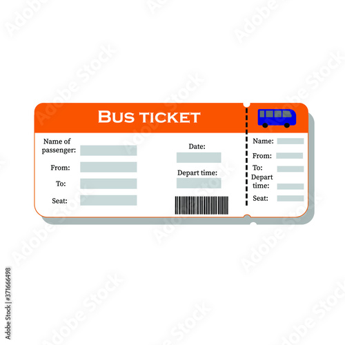 Bus ticket. Pass ticket. Travel around the world and countries.