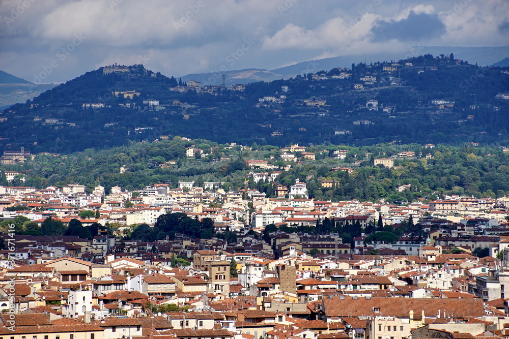 View of Florence from the observation deck of Fort Belvedere. Italy.