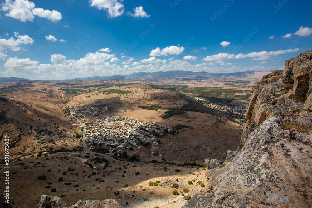 
A view of mount Arbel and sea of Galilee (Kineret) part of jesus trail, Israel