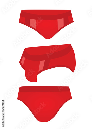 Men red swim suit. vector illustration 