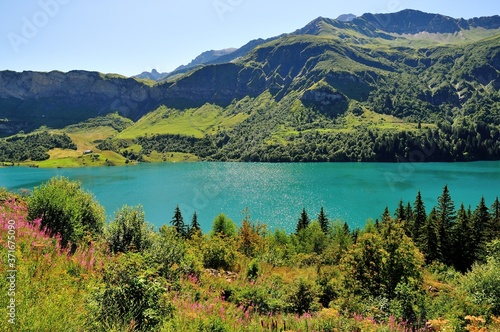 Roselend lake in Savoie, France