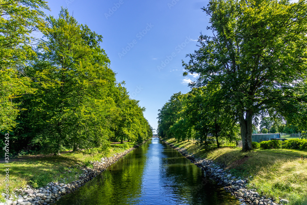 The canal in Karljohansvern, Horten, Norway. The canal in Karljohansvern, Horten, Norway.