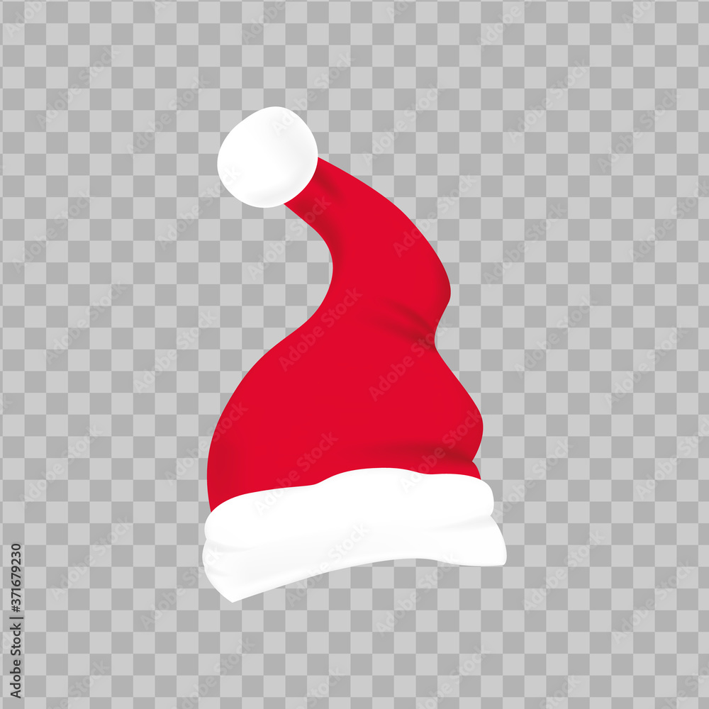Red santa hat with white fur. Xmas clothing Red santa hat with white fur. Xmas clothing