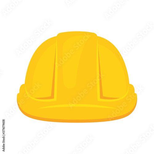 Yellow construction helmet isolated icon. Vector Illustration