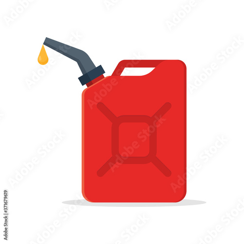 Canister of gasoline with a drop fuel. photo