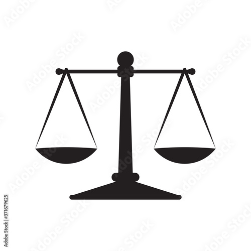 Scales justice icon isolated on white background.