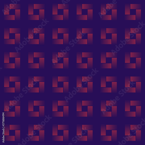 Illustration with repetitive geometric shapes covering the background. Drawing with colored pattern that can be used as a web pattern, wallpaper, digital graphics, gifts and artistic decorations.