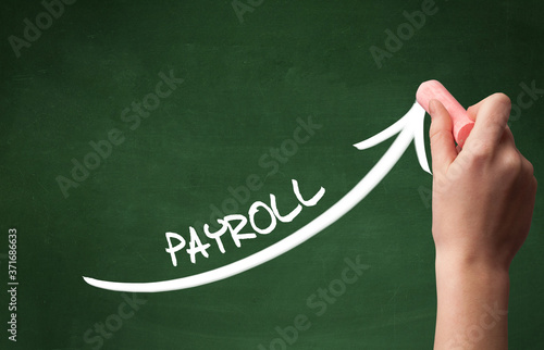 Wallpaper Mural Hand drawing PAYROLL inscription with white chalk on blackboard, business concept Torontodigital.ca