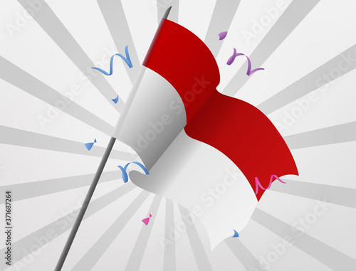 The Indonesian celebratory flag flew at a height