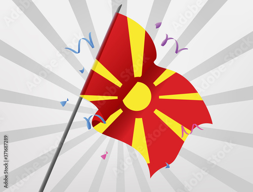 The Macedonian celebration flag flew at a height