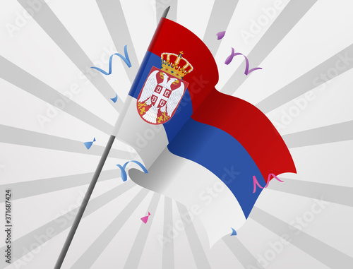 The Serbian celebratory flag flew at a height