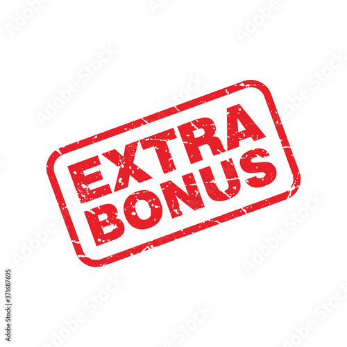 Abstract Red Grunge Extra Bonus Rubber Stamps Sign Illustration Vector, Extra Bonus Text Seal, Mark, Label Design Template