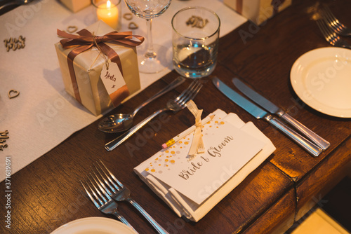 Beautiful Luxury Wedding Table Setting Name Place Dining 