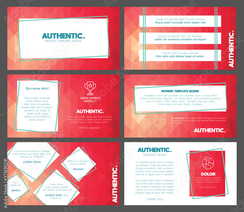 Bright colorful hot pink set of template vectors, business marketing backdrop collection
