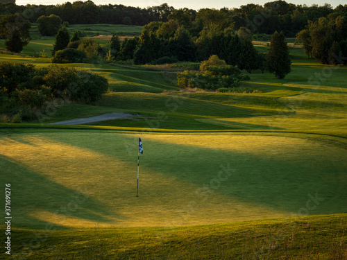 sunrise over golf course