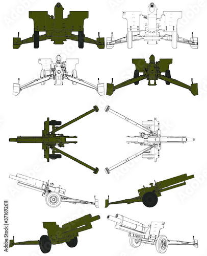 Cannon Howitzer Field Artillery Vector 