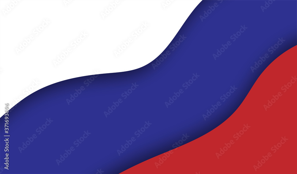 Naklejka premium Illustration in paper cut style russian flag, eps 10