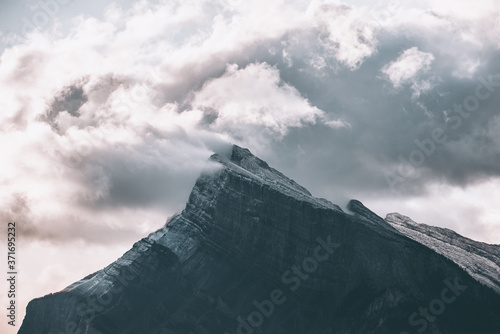 Mountain Peak Surrounded by Clouds
